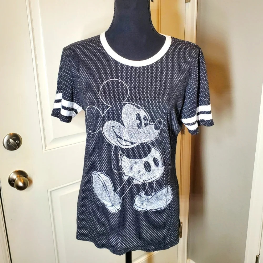 Disney Parks Varsity Mickey Mouse Cartoon Football 28 Jersey Sports T Shirt Top